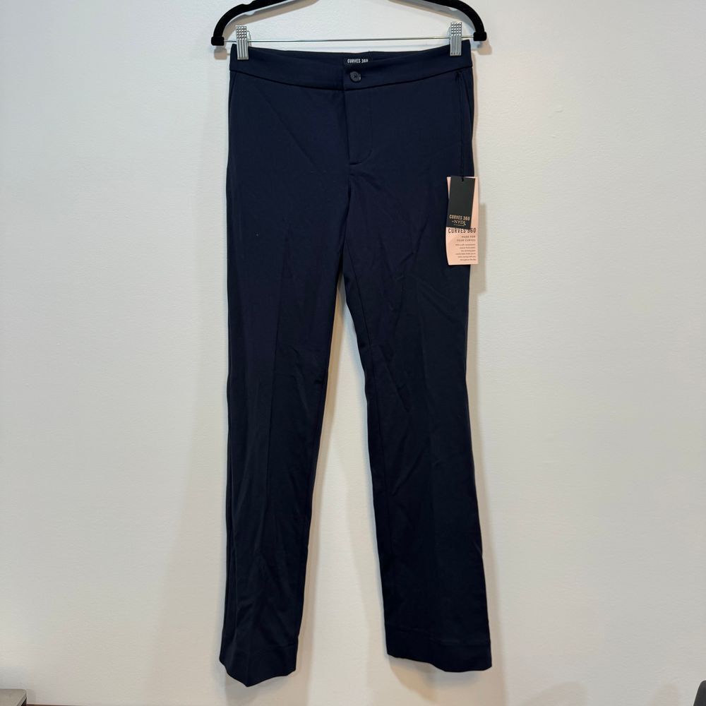 NYDJ Curves 360 Pants Womens Size 0 Curve Slim Trouser NWT Midnight Blue Career‎